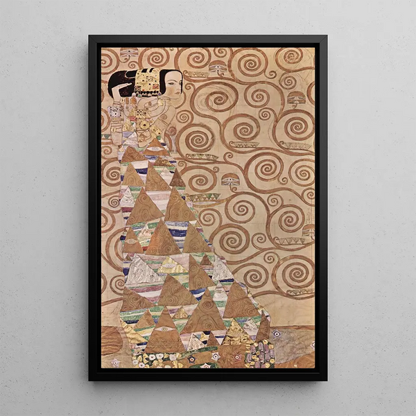 L'Attente - Gustav Klimt — framed artwork on a wall