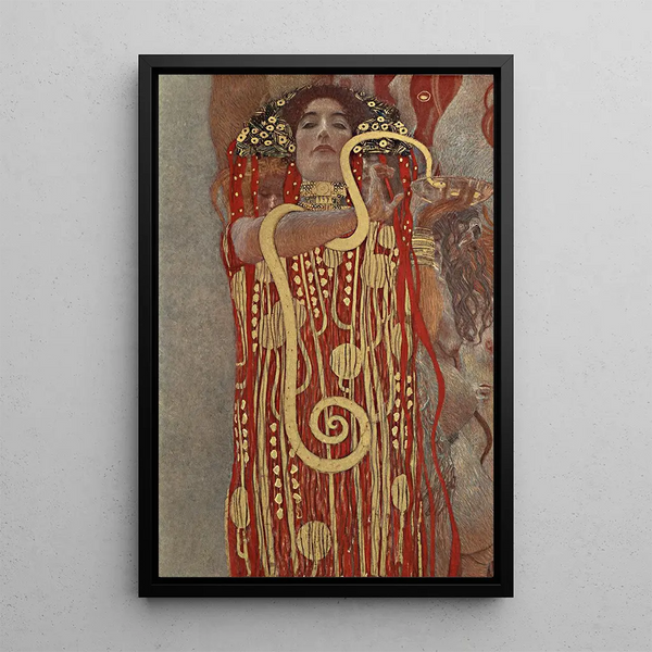 Hygie - Gustav Klimt — framed artwork on a wall