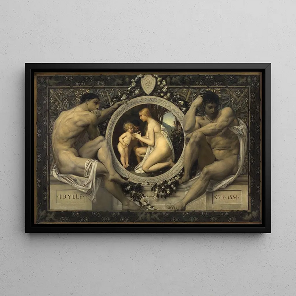 Idylle - Gustav Klimt — framed artwork on a wall