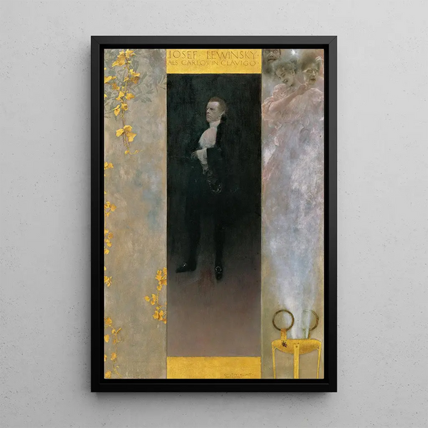 Josef Lewinsky in Carlos in Clavigo - Gustav Klimt — framed artwork on a wall
