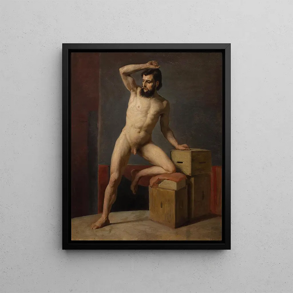 Acte masculin - Gustav Klimt — framed artwork on a wall