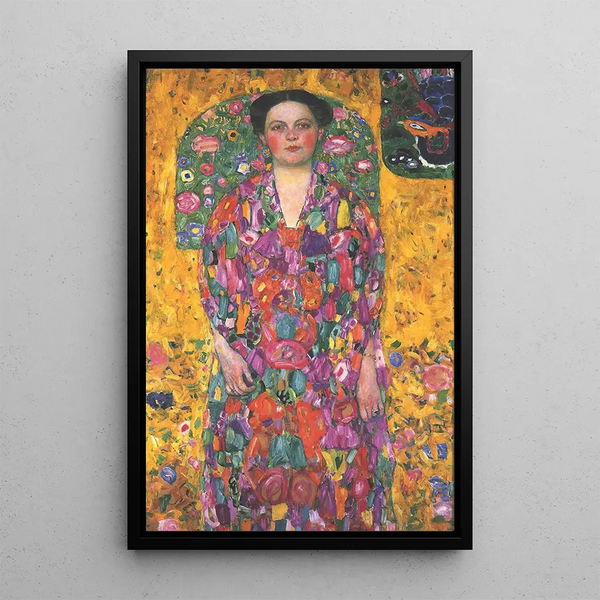 Portrait of Eugenia Primavesi - Gustav Klimt — framed artwork on a wall