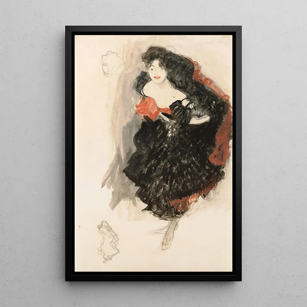 Study for Judith II - Gustav Klimt — framed artwork on a wall
