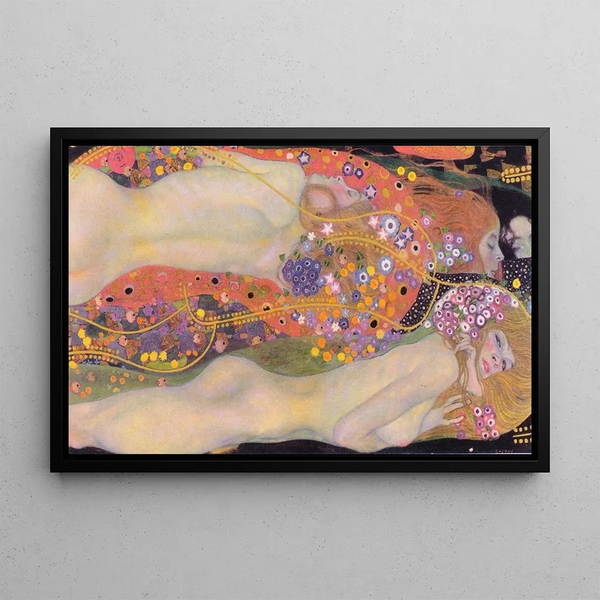 Serpents d'eau II - Gustav Klimt — framed artwork on a wall