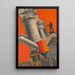 Lenin and Socialist Reconstruction - Gustav Klutsis — framed artwork on a wall