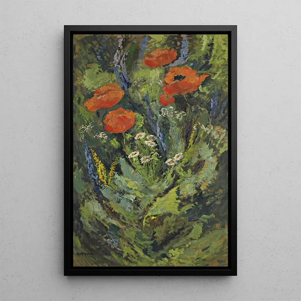 Poppies - Gustav Macoun — framed artwork on a wall