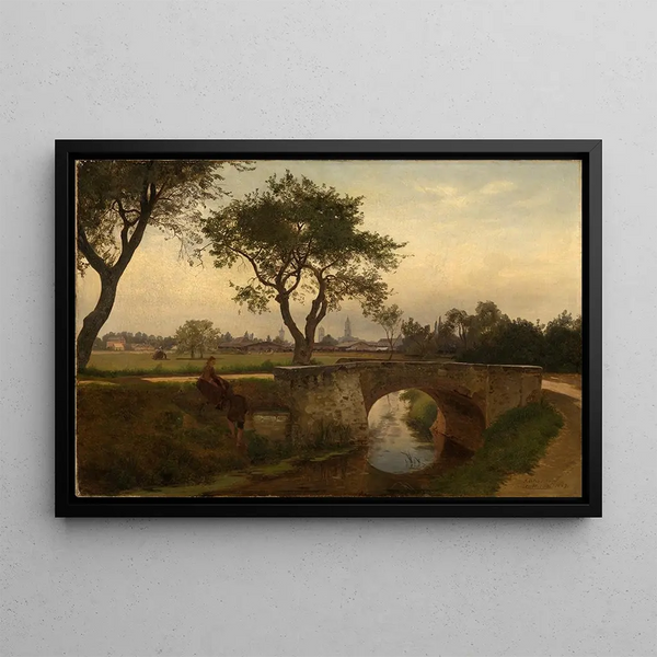 View of Karlsruhe South - Gustav Osterroht — framed artwork on a wall