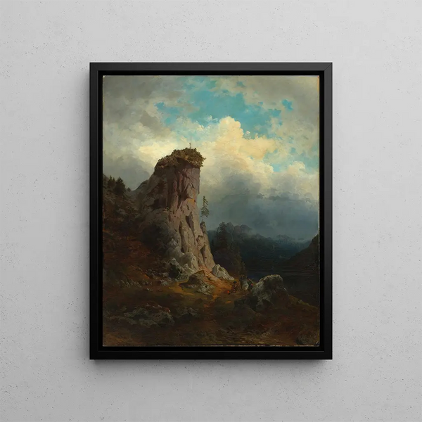 Mountain landscape painting in Upper Bavaria - Gustav Osterroht — framed artwork on a wall