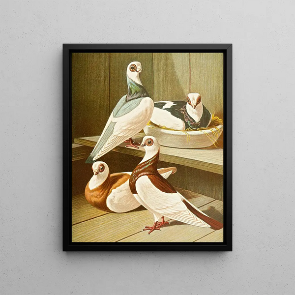 Short-beak and thick-beak tilting painting with high forehead - Gustav Prütz — framed artwork on a wall