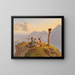 Hunters resting at the summit, scene in the Salzkammergut - Gustav Reinhold — framed artwork on a wall