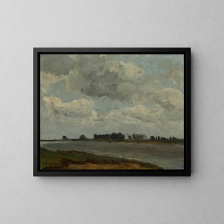 on the banks of the Waal - Gustav Schönleber — framed artwork on a wall