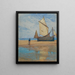 Sailboat at low tide on the beach - Gustav Schönleber — framed artwork on a wall