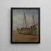 Low Tide Fishing Boats near La Panne - Gustav Schönleber — framed artwork on a wall