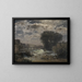 Night Moon Painting near Enzwehr near Besigheim - Gustav Schönleber — framed artwork on a wall