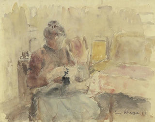 Woman Knitting - Gustav Schrägle — artwork view