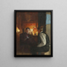Interior painting with two Young Mnd lamps - Gustav Vermehren — framed artwork on a wall