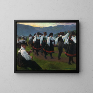 Dance in Setesdal - Gustav Wentzel — framed artwork on a wall