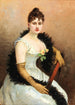Lady of Society with a feather boa - Gustav Wertheimer — artwork view
