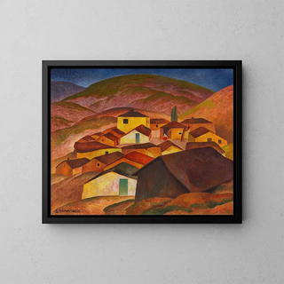 Village de montagne en Macédoine - Gustav Wunderwald — framed artwork on a wall