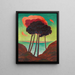 Pins with red cloud - Gustav Wunderwald — framed artwork on a wall