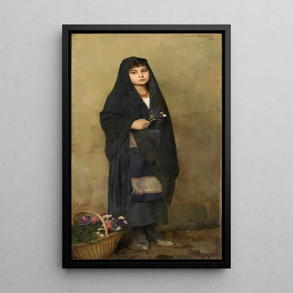 La Fille aux fleurs - Gustave-Claude-Étienne Courtois — framed artwork on a wall