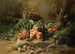 Peaches and a basket of grapes in a woodland setting - Gustave-Émile Couder — artwork view