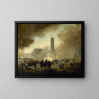 La tour Saint-Jacques reprise par les troupes versaillaises - Gustave Boulanger — framed artwork on a wall