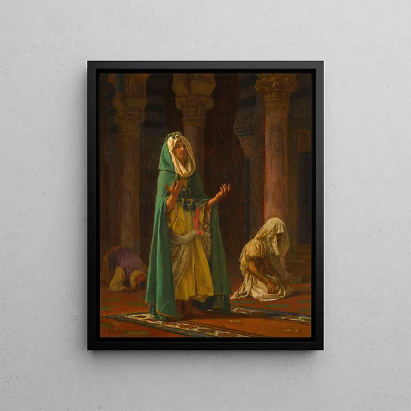 The Prayer - Gustave Boulanger — framed artwork on a wall