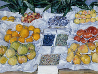 Fruit painting displayed on a stand - Gustave Caillebotte — artwork view