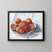 L'Assiette de pêches - Gustave Caillebotte — framed artwork on a wall