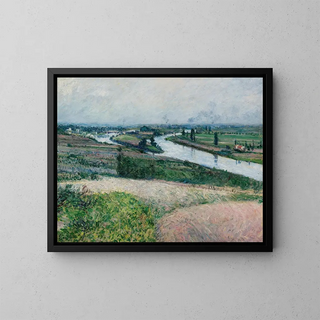 La Seine à la Pointe de Pinay - Gustave Caillebotte — framed artwork on a wall