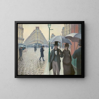 Rue de Paris, jour de pluie - Gustave Caillebotte — framed artwork on a wall
