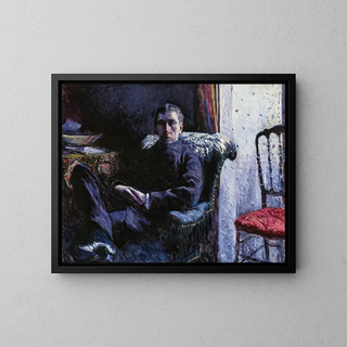 Portrait of Georges Roman - Gustave Caillebotte — framed artwork on a wall