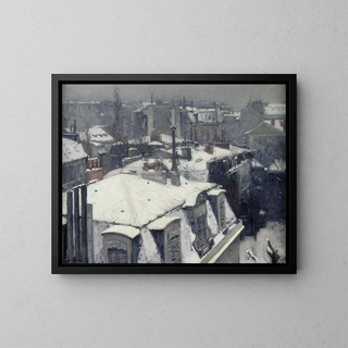 Roofs in the Snow - Gustave Caillebotte — framed artwork on a wall