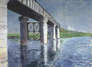La Seine et le pont de chemin de fer à Argenteuil - Gustave Caillebotte — artwork view