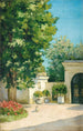Yerres depuis l'Exdre, le porche de la demeure familiale - Gustave Caillebotte — artwork view