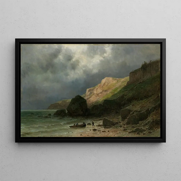 Falaise à Dinard près de Saint-Malo, Bretagne - Gustave Castan — framed artwork on a wall