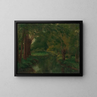 A stream in a clearing - Gustave Courbet — framed artwork on a wall