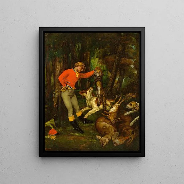 After the Hunt - Gustave Courbet — framed artwork on a wall