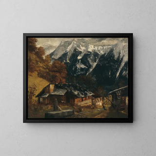 An Alpine Scene - Gustave Courbet — framed artwork on a wall
