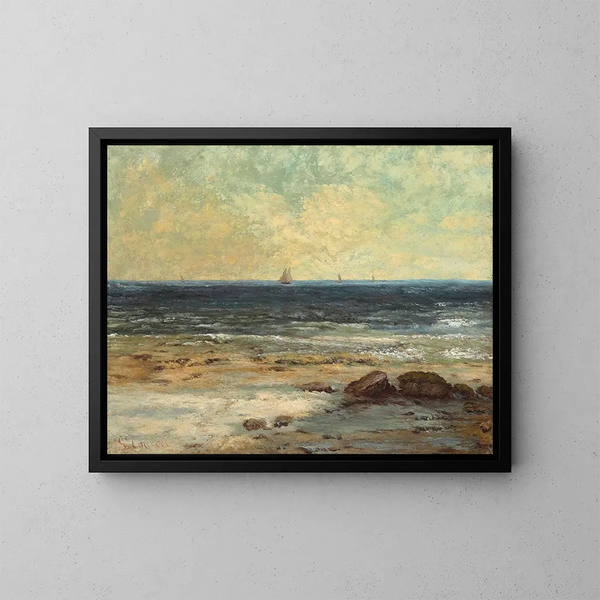 Bords de la mer à Palavas - Gustave Courbet — framed artwork on a wall