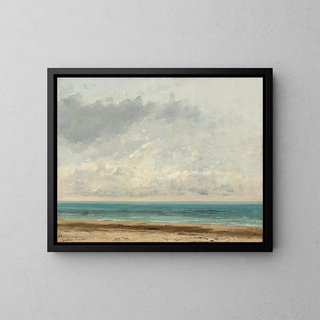 Calm Sea Painting - Gustave Courbet — framed artwork on a wall