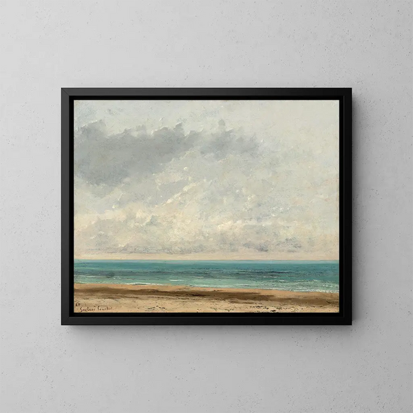 Calm Sea Painting - Gustave Courbet — framed artwork on a wall