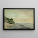 Falaise au bord de la mer vue Petite Plage soleil levant - Gustave Courbet — framed artwork on a wall