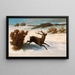 Stags running in the snow - Gustave Courbet — framed artwork on a wall