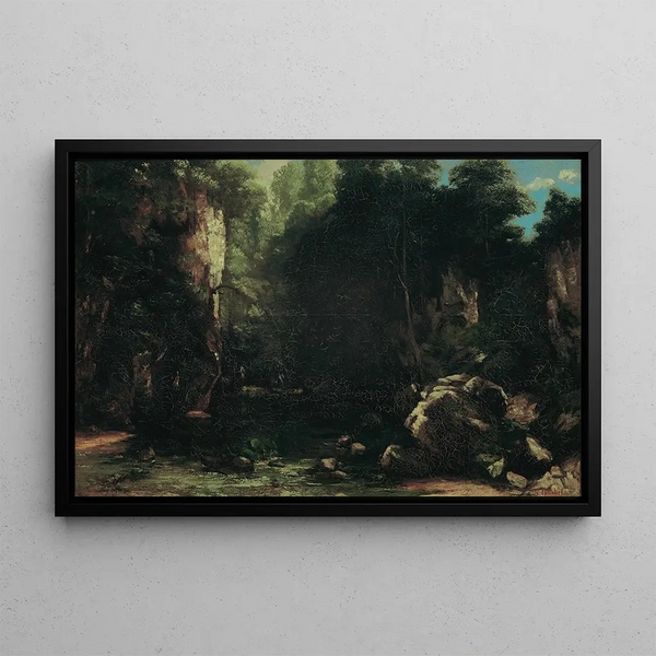 The shaded stream - Gustave Courbet — framed artwork on a wall