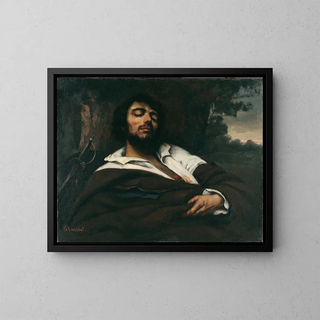 The Wounded - Gustave Courbet — framed artwork on a wall