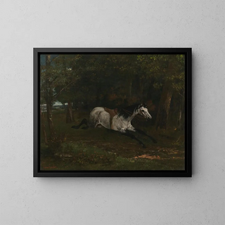 Horse in motion - Gustave Courbet — framed artwork on a wall