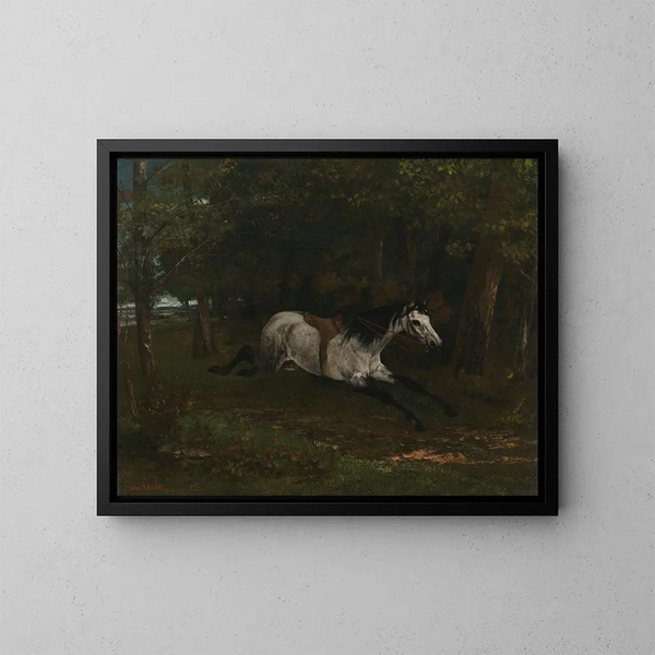 Horse in motion - Gustave Courbet — framed artwork on a wall