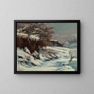 Snow Effect Painting - Gustave Courbet — framed artwork on a wall